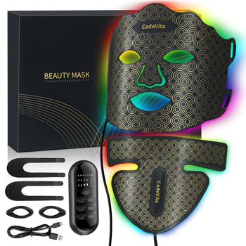 7-Color LED Red Light Therapy Mask for Face & Neck - Rechargeable & Portable - Gadgets LLC - United States