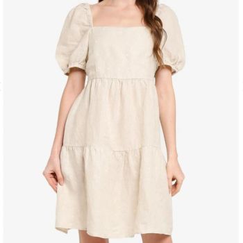 Bales Linen Cotton Clothes Career Woman Moroccan Summer Ladies Casual Skater Dress Women Branded Church Dresses Mini OEM Service - Free Market Co., Ltd - China
