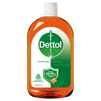 Dettol Antiseptic Liquid 750 ml - Isopropyl Rubbing Alcohol For Wound Care, First Aid, Skin Disinfectant, Ipa Solution, Effective Germ Protection And Hygiene - Smart Agri GmbH - Germany