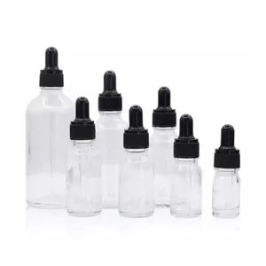 5/10/15/20/30/50/100ml Makeup Beauty Transparent Glass Essential Oil Dropper/Spray Pump Bottles Cosmetic Packaging - Xuzhou Huajing Glass Products Co., Ltd. - China