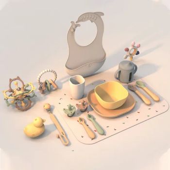 Versatile Silicone Baby Feeding Set with Colorful Bowls and Cups - Guangdong Huangxing Baby Products Co., Ltd. - China