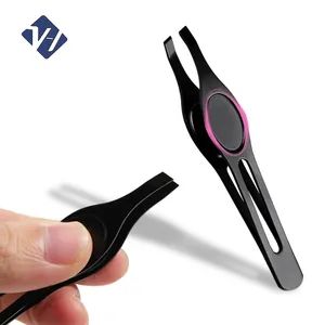 New Skid Proof Beauty Care Tools Stainless Steel Black Makeup Eyebrow Tweezers - Yangjiang Weihao Hardware Products Co., Ltd. - China