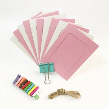 4X6 Kraft Paper 30 PCS DIY Cardboard with Wood Clips and Jute Twine Paper Photo Frame - Good Seller Co., Ltd. - China