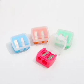 Cosmetics Dual Mini Eyebrow Pen Lip Liner Sharpeners Small School 2 Hole Pencil Sharpener - ESHA CO., LIMITED. - China