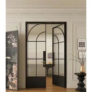 Modern Minimalist Aluminum Shower Doors Narrow Frame Interior Bathroom Doors Glass Casement Doors - Foshan Nanhai Dejing Doors Windows Industry Co.,Ltd - China