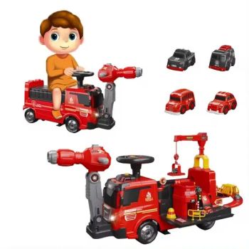 Funny Kids Electric Ride on Car 2 in 1 Ride on Fire Truck Toy Set Built-in Track Toy Car Boys - Shenzhen Worthsource Trading Co., Ltd - China