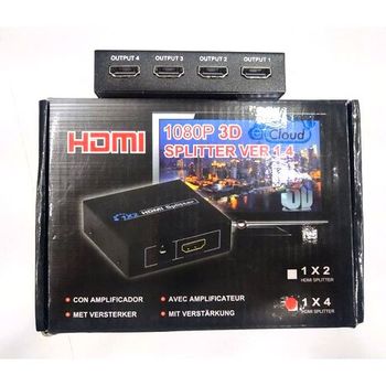 HDMI 1080P 3D Ver 1.4 Splitter Brand HDMI Input 1 Way Output 4 ways Weight 8.8 ounces Packaging Type Box Dimensions 3.7 x 2.4 x 0.9 - Saitech Solution And Services - India