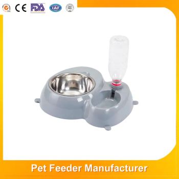 2 in 1 Automatic Water Addition Cat Water Fountain Dog Feeder Food Double Bowl Pet Feeding Bowls - Enlightening Group Co., Ltd - China