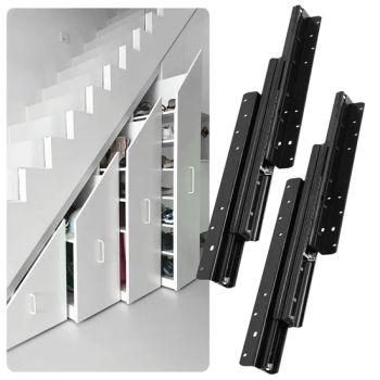 Undermount Heavy Duty Drawer Slides, 16 24 32 40 Inch Full Extension Ball Bearing Under Stair Cabinet Rails, Bottom Stair Cabinet Glides Track Runners - Jieyang Wugeng Hardware Co., Ltd. - China
