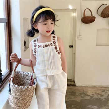 Wholesale Kids Summer Korean Cotton 2 PCS Top and Pants Girl Clothes for Toddlers Little Girls Clothing Sets Outfit - NANCHANG HONGYANG GARMENT CO., LTD. - China