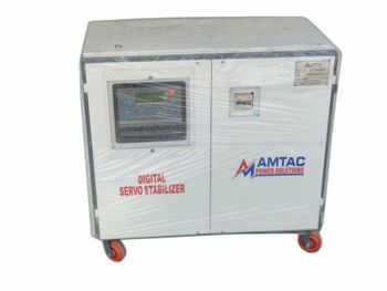 50 Kva Three Phase Servo Voltage Stabilizer Brand AMTAC Phase Three Phase Response Time 10 ms Rated Capacity 50 KVA Voltage Regulation ± - Amtac Power Solutions - India