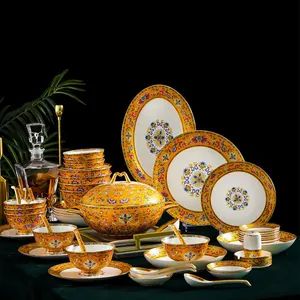 New Floral Tableware Set Ceramic Dinnerware Kitchenware MOQ 3000PCS Model NO. 4515 Trademark WJCH Custom Logo Yes Color Multicolor - Liling Chengyue Co., Ltd. - China
