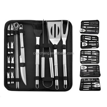 Stainless Steel Tongs Forks Skewers Camping BBQ Cooking Tool Sets Utensil - Omake (Nanjing) Kitchenware Co., Ltd. - China