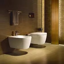 European Design Styles Glazed White Finish Wall-Hunge Ceramic Toilets and Bidets Faucet - JIANGMEN LIVING STONES HOUSEHOLD CO., LTD. - China