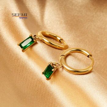Fashion Titanium Steel 18K Gold Vintage Small Square Diamond Earrings - Longyuan (Guangzhou) Industrial Development Co., Ltd. - China
