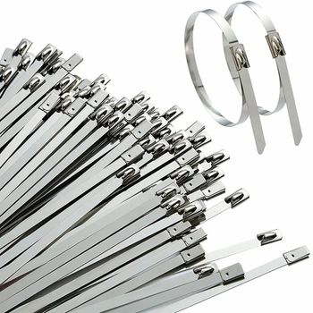 Stainless Steel Cable Ties Lock Tensile Strength High Color Metallic / Black Head Design Self-locking Material 316 Stainless - Krionkart - India