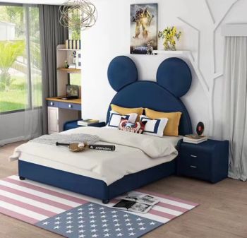 Modern Fashion Mickey Design Children Bedroom Furniture Beds Fabric Upholstered Single Bed for Kids - Guangdong Nova Furniture Co., Limited - China