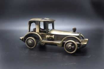 Golden Brass Home miniature Antique car, For Decoration Design car Color Golden Material Brass Length 1.8 Inch Height 5.5 - Classickurves - India