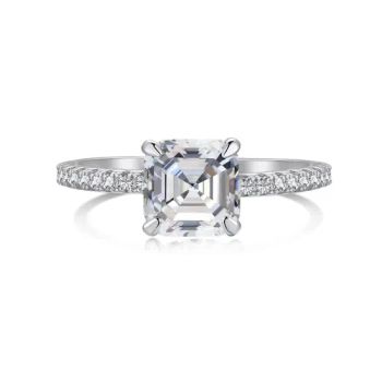 Dainty Minimalist 925 Sterling Silver Geometric Square Bling Cubic Zirconia Wedding Engagement Rings for Women - Guangzhou Peishang Jewelry Co., Ltd. - China