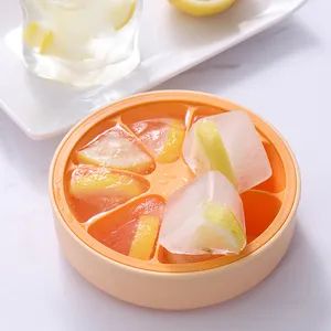 Reusable Ice Cube Mold Ice Cube Tray with Lid for Freezer Size Medium Color Orange Shape Columnar Feature Stocked Model NO. HHX-037 - Hangzhou Hongyong Technology Development Co., Ltd. - China