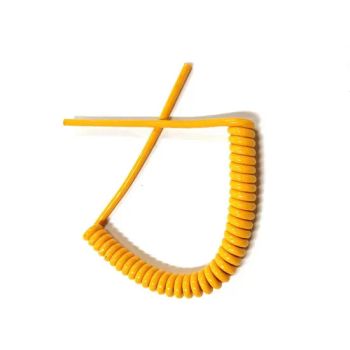 Yellow 24AWG Coiled Extension Cords Electrical Spring Cable Retractile Coil Cords - Lanka Industrial Automation (Shanghai) Co., Ltd. - China