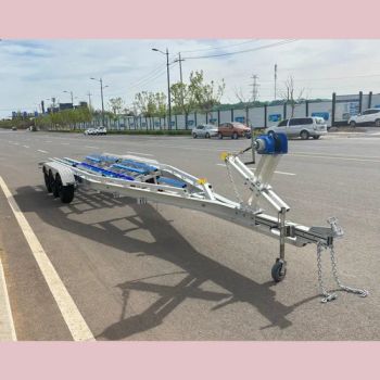Good Price 33FT Triple Axle Poly Bunks Disc Brakes Heavy Loading Aluminum Boat Trailer - QINGDAO HILLSIDE VECHICLE CO., LTD. - China