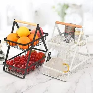 Bowl Stand Counter Tray to Counter Vegetable Snack Fruit Vegetable Storage Kitchen 2 Tier Fruit Basket - Jiangmen Xuansheng Home Furnishings Co., Ltd. - China