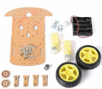 2WD Mini Round Double-Deck Smart Robot Car Chassis DIY Kit - Technosam - India