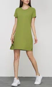 Nude Yoga Sports Dress Women's Split Sweatshirt Loose Casual One-Piece Dresses - Xiamen Mega Garment Co., Ltd. - China