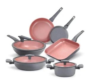 9PCS Aluminum Nonstick Pots Pans Induction Bottom 1Y LFGB CE Customized - Ningbo Maxtor Houseware Manufacturing Co., Ltd - China