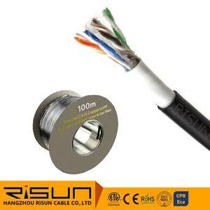 Direct Burial External CAT6 Outdoor Copper Ethernet Network Cable Gel 100m Cardboard Reel - Hangzhou Risun Cable Co., Ltd. - China