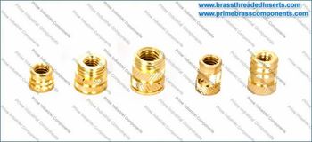 Brass Left Right Knurled Inserts Application Plastic Molding, Furniture Fittings, Molding Of Nylon Spacers And Spillers Thread Size Range From M2 Or Equivalent Threads Up To Any Size As Per Custom Design Or - Prime Industrial Components - India