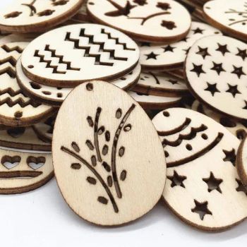 Easter Egg Cutout Tags Mini Wood Decorations for Party and Holiday Use - Ningbo Hardwork Art & Craft Co., Ltd. - China