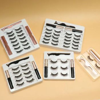 Factory Price Reusable Magnetic Eyelashes 3D Mink Natural Lashes False Eyelashes Magnetic Eye Lashes with Eyeliner - Shanghai July Textile Co.,Ltd - China
