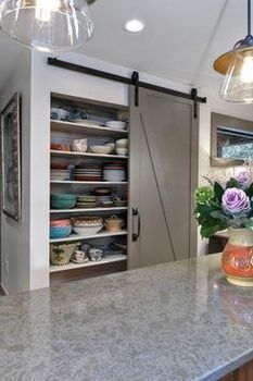 White Kitchen Cabinets, Top and Below Storage Units and Shutters - Increation Interiors - India