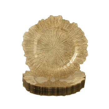 Factory Wholesale Golden Banquet Charger Plates Golden Coral Plastic Charger Plates - Shanxi Midas Industrial Co., Ltd. - China