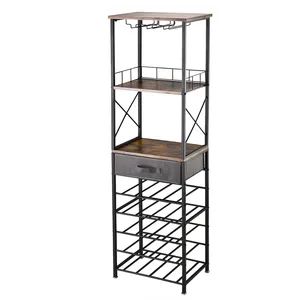 Wholesale Glass Holder Storage Shelf Restaurant Wine Shelf Rack Portable Kitchen Cabinets Multi-Functional Tall Wine Rack - Jiangmen Xuansheng Home Furnishings Co., Ltd. - China