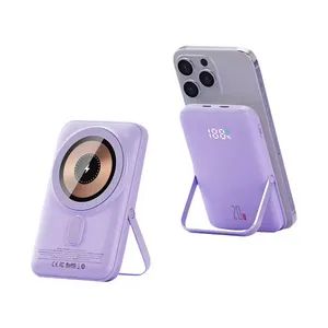 Custom Portable 15W Magsafe Charger Magnetic Wireless Power Bank Battery Pack with Stand - Shenzhen D-Wireless Co., Ltd - China