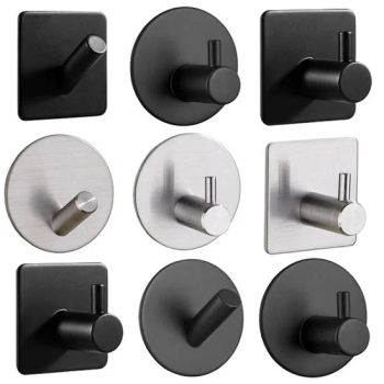 Self Adhesive Hooks 5 Pack, Stainless Steel Adhesive Door Hooks, Coat Hooks - Degol Hardware Co., Ltd. - China