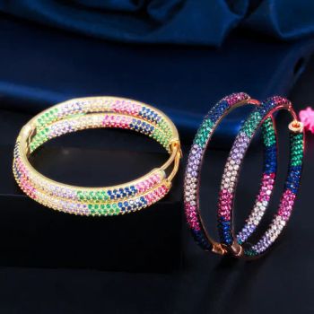 Popular Jewelry Women's Micro-Inlaid Zircon Large Earrings Big Hoop Earrings - Shinningpc Industrial Co., Ltd. - China