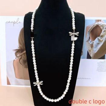 Popular Bow Knotted Gold Double C Necklace White Pearl Necklaces for Women - Yiwu Saidong Jewelry Co., Ltd. - China