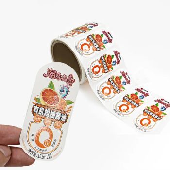 Custom Printing Adhesive Waterproof Beverage Drink Juice Glass Plastic Bottle Vinyl PVC Plastic Label Stickers Roll Food Sticker - HENG LI Label Printing Co., Ltd. - China