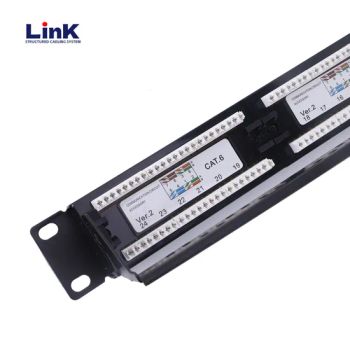 CAT6 24-Port Keystone Jack Shielded Patch Panel with Dust Covers for Data Centers - Ningbo Link Communication Equipment Co., Ltd. - China