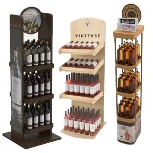 Fashion Modern 4-Tier Wooden Wine Display Stand for Store Customizable Logo - Xiamen F-Orchid Technology Co., Ltd. - China