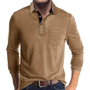 Mens Long Sleeve Polo Shirts Classic Button Down Golf Shirt Fashion Casual - Ningbo Z & H Foreign Trade Co., Ltd. - China