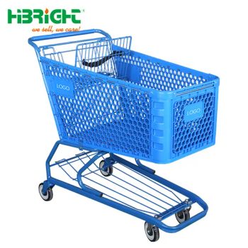 Plastic Basket Metal Body 4W Storage Cart 15D MOQ100 - Suzhou Highbright Store Fixtures Co., Ltd. - China