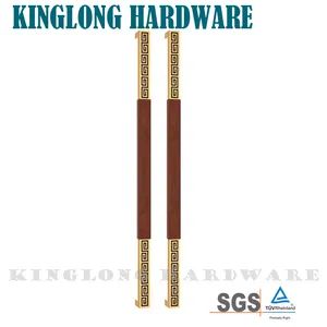 Stainless Steel Glass Door Hardware Gold Rosewood Square Shaped Glass Door Handles - KingLong Hardware Factory - China