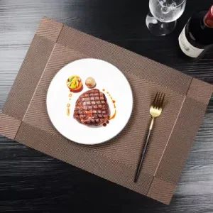 Vikson Striped Square PVC Place Mat Waterproof Heat Resistant Modern 30x30cm MOQ100 - Vikson Blinds Enterprise Co., Ltd. - China