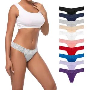 Hzf Womens Thong T-Back Low Waist Ladies Panties Cotton Lace Thongs for Women Assorted Different Lace Pattern and Colors - Shantou Chaoyang District Hongzhanfa Industry Co., Ltd. - China