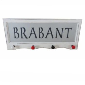 Rustic Wooden Wall Signs Plaque with Hooks Color White Origin Fuzhou Shape Rectangle HS Code 4420109090 Model NO. - Fuzhou Wisdom Handicrafts Co., Ltd. - China